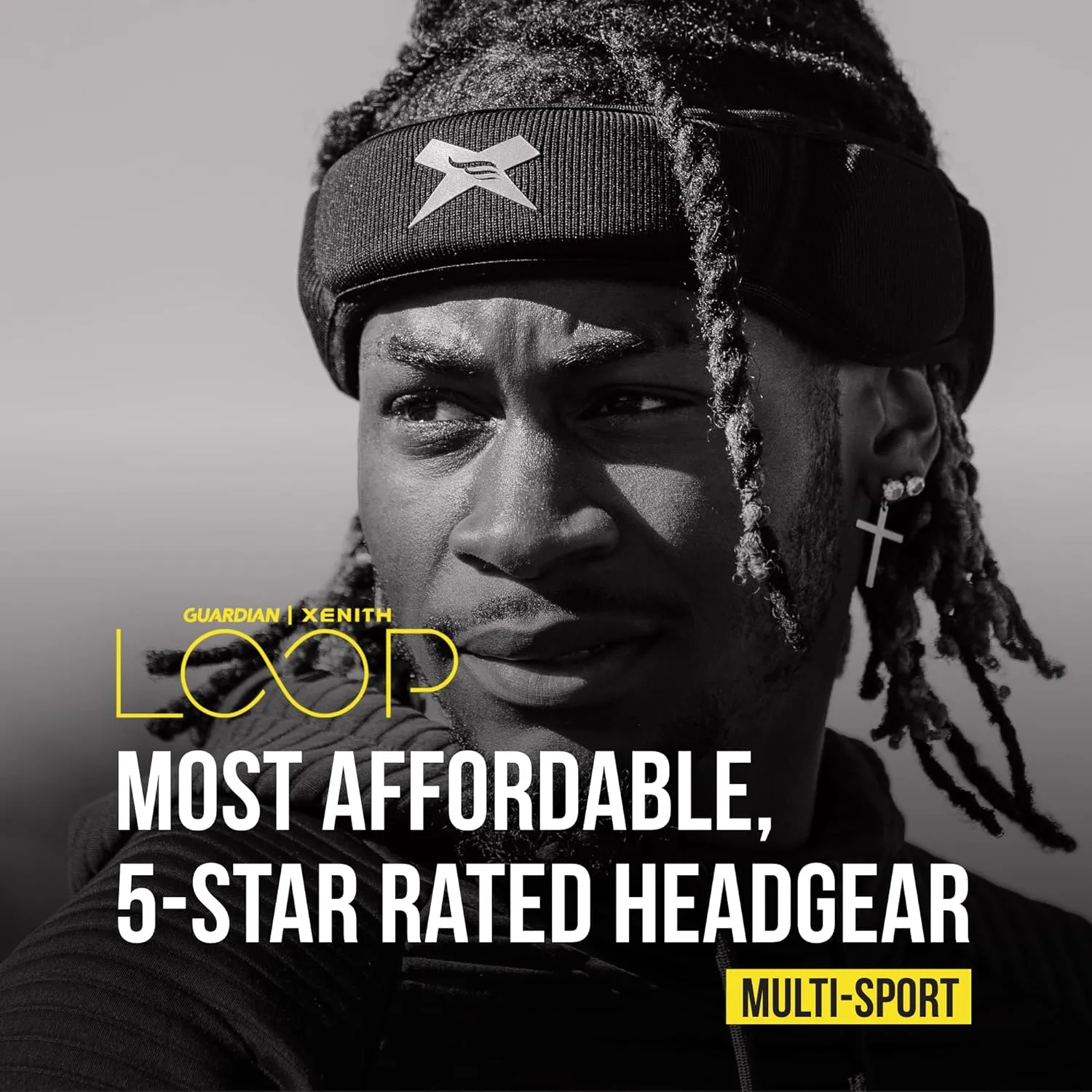 Guardian | Xenith Loop - Soft-Shell, Non-Tackle Headgear for Multiple Sports - Comfortable, Breathable & Moisture Wicking - Use for 7v7, Flag Football, Field Hockey & Cheerleading