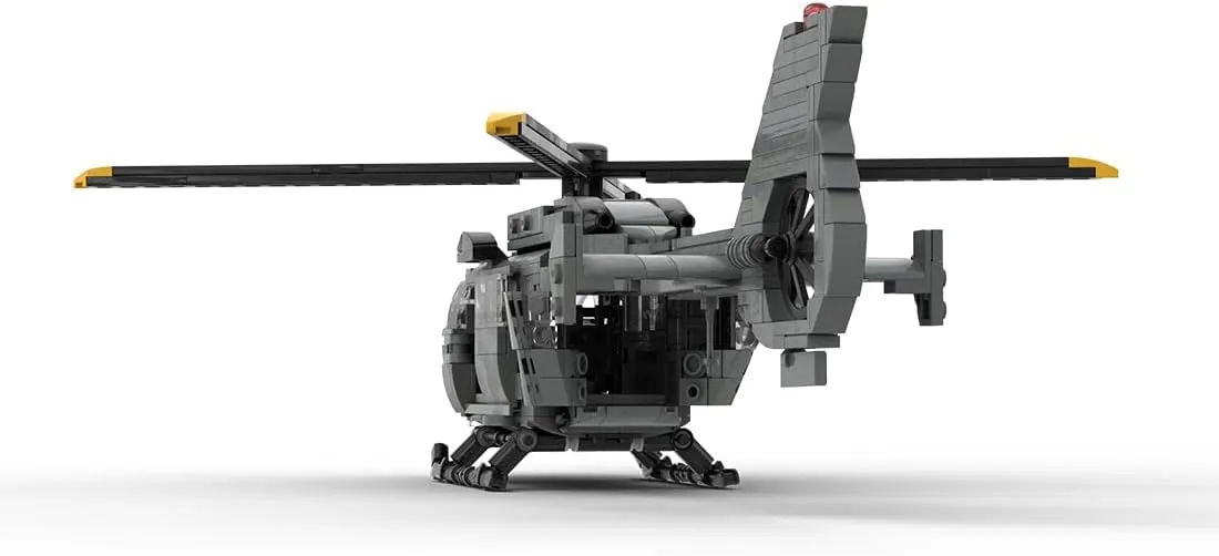 H145M/UH-72B Helicopter with Stand Building Blocks 781 Pieces Military Aircraft Designed by DarthDesigner MOC-214545 Airplane Creative Ornament Display & Collecting for Adults
