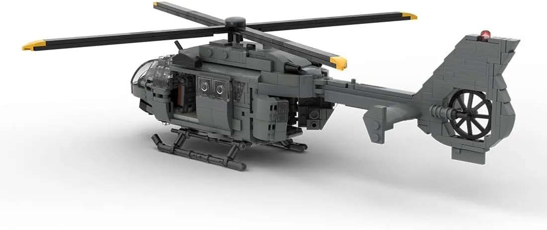 H145M/UH-72B Helicopter with Stand Building Blocks 781 Pieces Military Aircraft Designed by DarthDesigner MOC-214545 Airplane Creative Ornament Display & Collecting for Adults