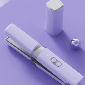 Hair Crimper, Hair Volumizing Iron, Portable Fast Heating Negative Ion Corn Crimper, Adjustable Temp, Nano Ceramic Coating Ergonomic Handle for Dormitory, Home Use, Salon (Violet)