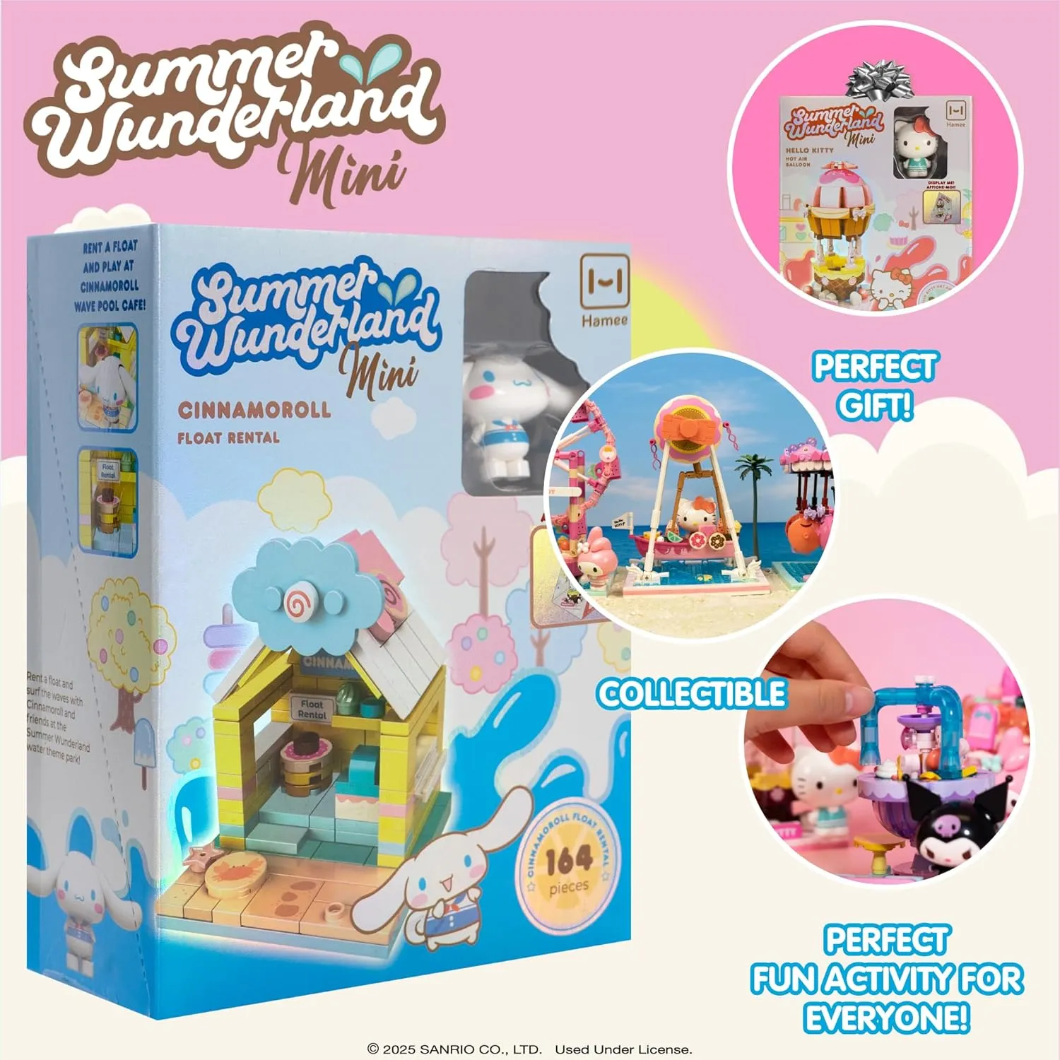 Hamee Sanrio Hello Kitty and Friends ‘Summer Wunderland Mini’ Cute Water Theme Park Building Block Set Birthday Gift, Party Favor, Stress Relief, Collectible Toy, Sanrio Fan, Relaxation – Cinnamoroll