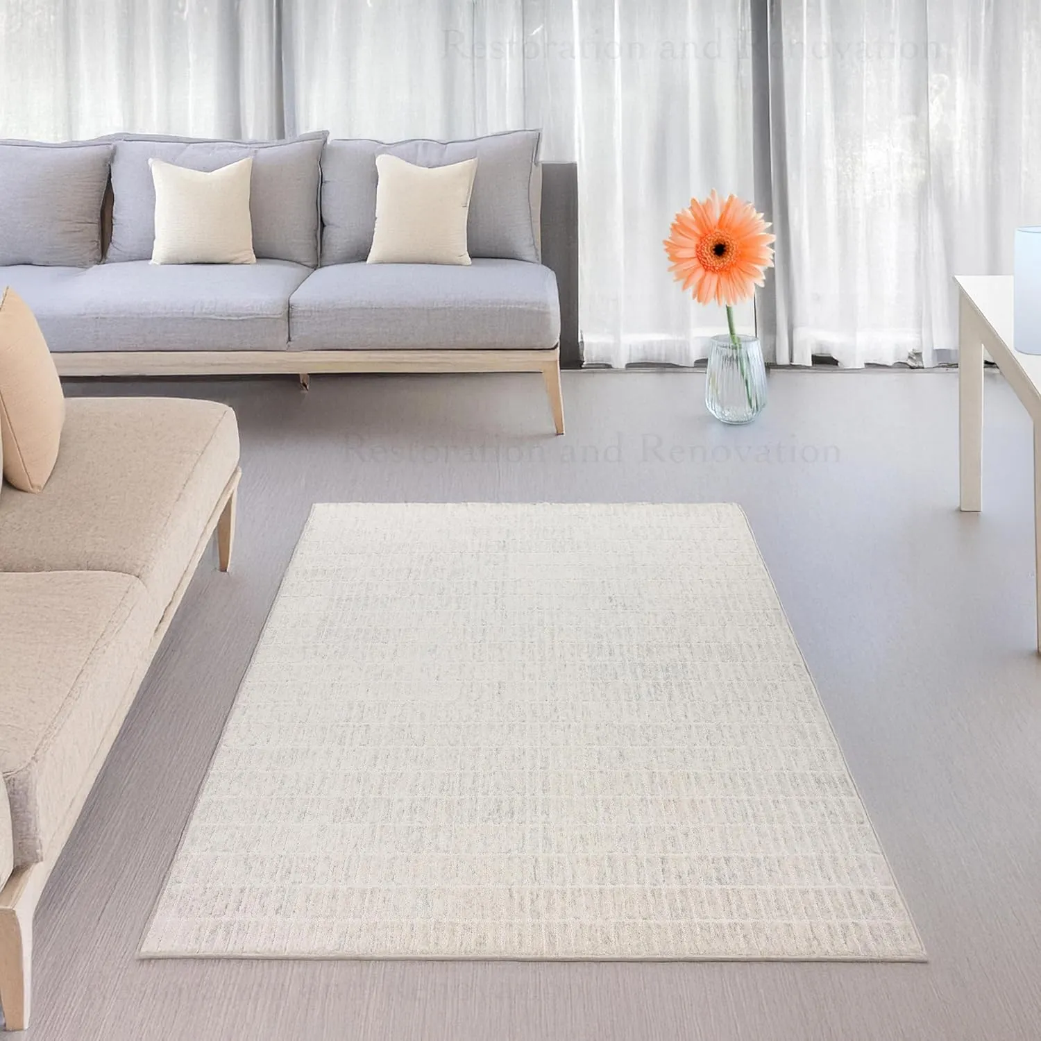Handmade Capitola Space Dyeing Imported Premium Wool Area Rug - Unique Modern Design Carpet for Living Room, Bedroom, and Dining Room (Grey, 8' x 10')