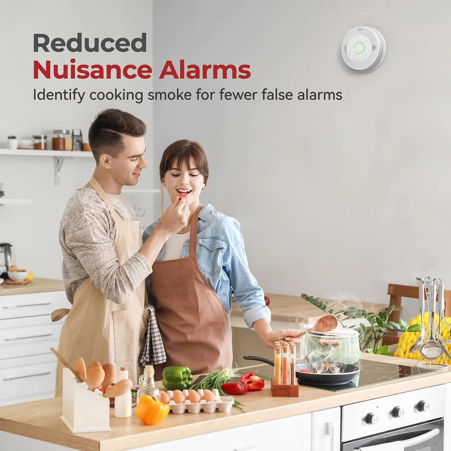 Hardwired Smoke and Carbon Monoxide Detector with Voice Alert,Wired Interconnected Smoke Alarm and Carbon Monoxide Detector Battery Backup,Fire Alarms and CO Detector for Home, 1-Pack