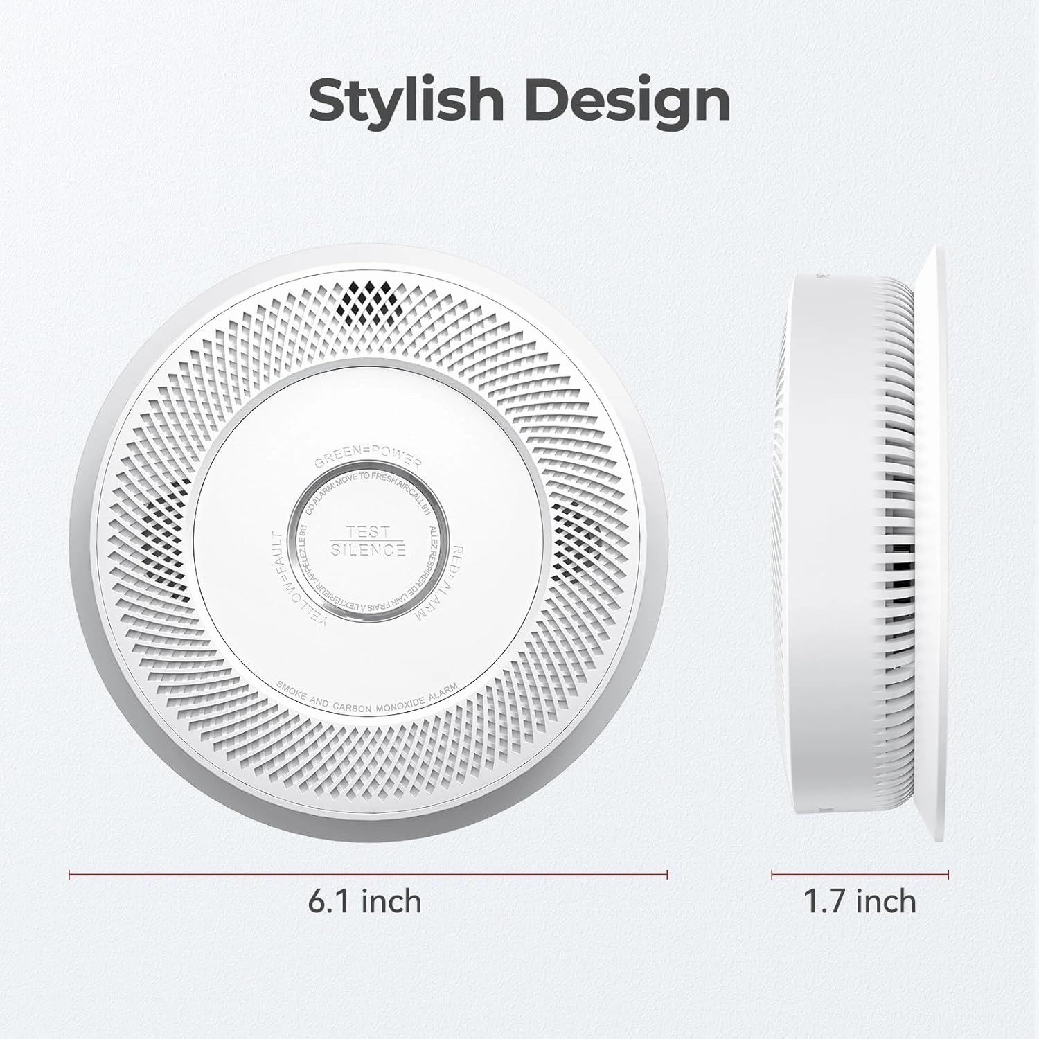 Hardwired Smoke and Carbon Monoxide Detector with Voice Alert,Wired Interconnected Smoke Alarm and Carbon Monoxide Detector Battery Backup,Fire Alarms and CO Detector for Home, 1-Pack