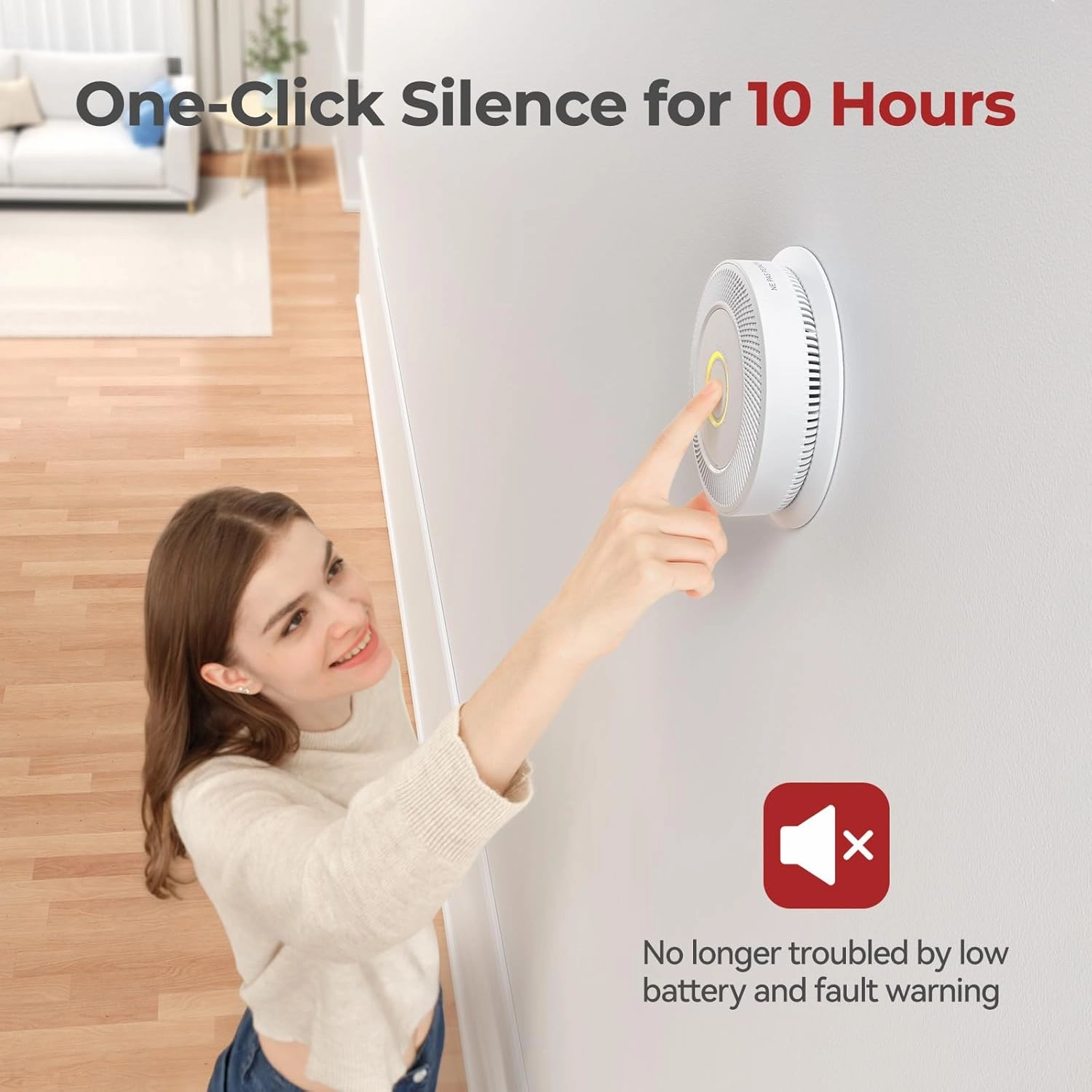 Hardwired Smoke and Carbon Monoxide Detector with Voice Alert,Wired Interconnected Smoke Alarm and Carbon Monoxide Detector Battery Backup,Fire Alarms and CO Detector for Home, 1-Pack