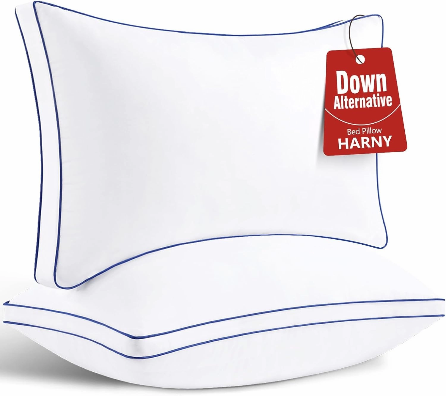 HARNY Pillows Queen Size Set of 2,Bed Pillows for Sleeping 2 Pack,Luxury Hotel Quality Pillow for Side and Back Sleeper,Filled with Down Alternative,Machine Washable,20 x 30 Inches