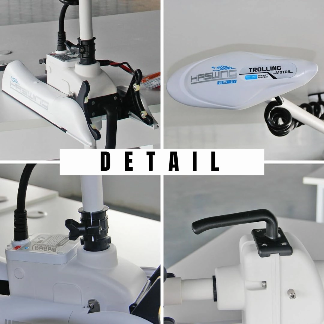 HASWING Electric Trolling Motor – Cayman 12V 55LB 54 Inch Shaft Bow Mount Boat Fishing Saltwater Freshwater with Remote Control and Quick Release Bracket 50700-137W-Q