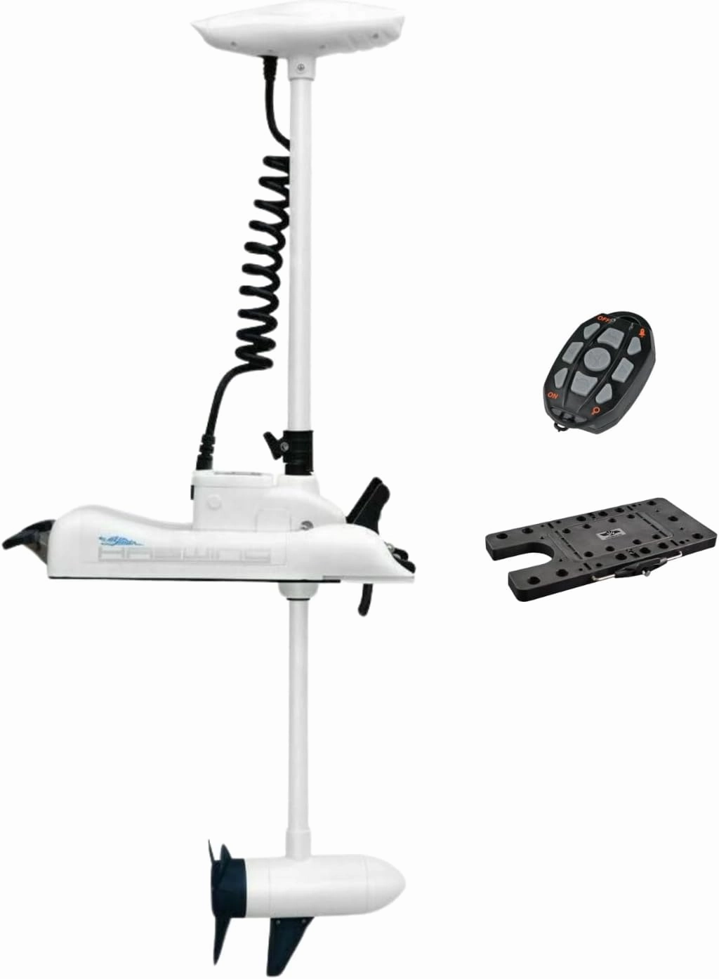 HASWING Electric Trolling Motor – Cayman 12V 55LB 54 Inch Shaft Bow Mount Boat Fishing Saltwater Freshwater with Remote Control and Quick Release Bracket 50700-137W-Q