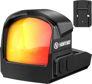 HAWKWAY 2 MOA Red Dot Sight for Pistol RMR RMSC Dot Open Reflex Sight Auto Shaking Switch Solar & Auto Switching Parallax Free for Full-Sized