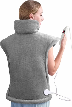 Heating Pad for Back Pain Relief, 24"x33" Weighted Heating Pad for Neck and Shoulder, Neck Heating Pad Fast-Heating with 6 Settings, Auto Shut-Off Full Body Heating Pad, Gifts for Women-Washable