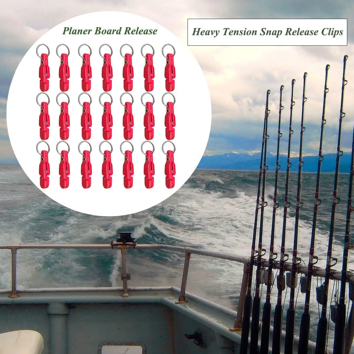 Heavy Tension Snap Release Clips for Weight Planer Board Kites Downrigger Trolling Fishing