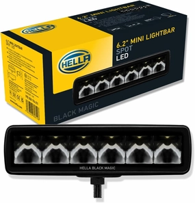 Hella Black Magic LED Mini Lightbar 6.2 Inch LED Spotlight- Performance High Beam Off-Road Light for Pickup Trucks, ATV, SUV, 4x4, Jeep, Tractors / 358176211