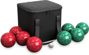 Hey! Play! Bocce Ball Set - Petanque Boules Lawn Game with 8 Steel Tossing Balls, Cochonnet, and Carrying Case - Metal Ball Game by Trademark Games (Silver)