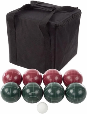 Hey! Play! Bocce Ball Set Regulation Size - Lawn Game for Backyard or Beach - Includes Red and Green Bocce Balls, Pallino, and Carrying Case by Trademark Games