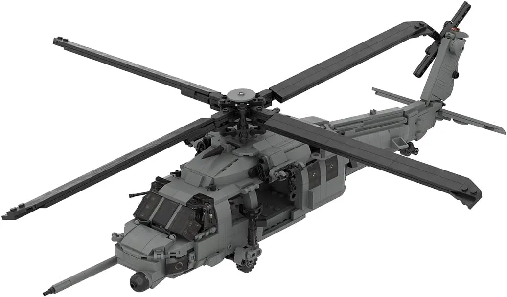 HH-60G Military Helicopter Building Blocks Set, 1431 PCS Modern Military Airplane Building Block Assembly MOC Display Set with Stand, Creative Gift for Adults and Teens