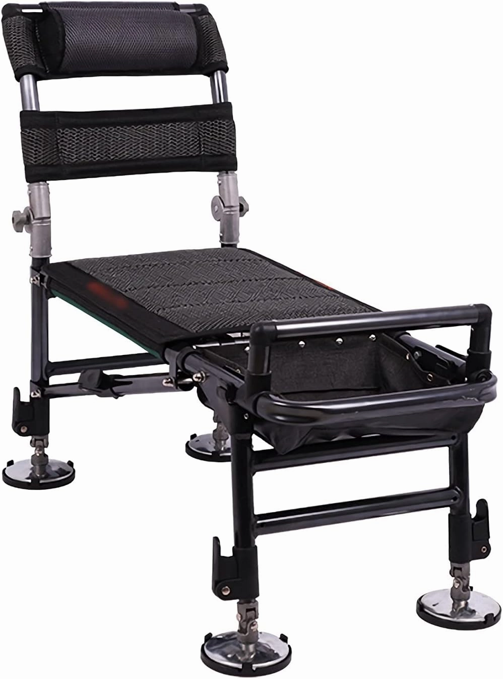 High Back Chair Fishing Chair Lengthen Chaise Lounge Chairs with Adjustable Backrest Legs Tackle Storage for Wild Fishing Camping Support 440 lbs Camping Chair