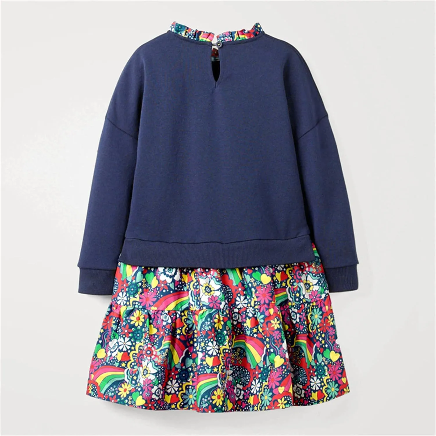 HILEELANG Toddler Girl Dress Long Sleeve Winter Christmas Clothes Cotton Casual Playwear Basic Tunic Outfit Dresses