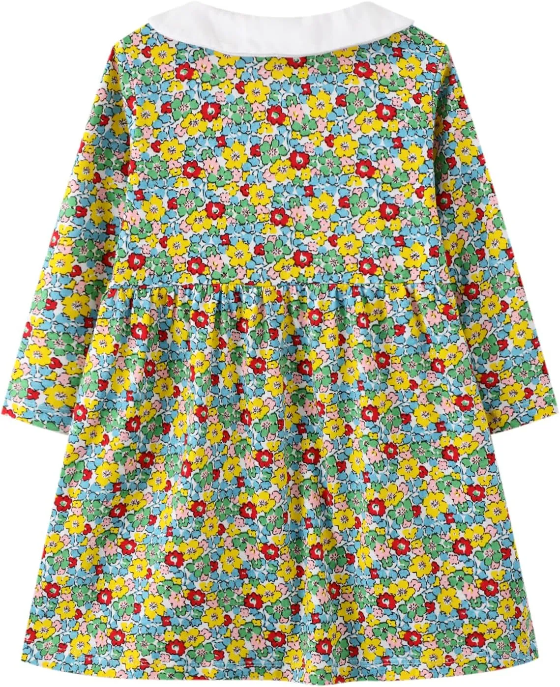 HILEELANG Toddler Girl Dress Long Sleeve Winter Christmas Clothes Cotton Casual Playwear Basic Tunic Outfit Dresses