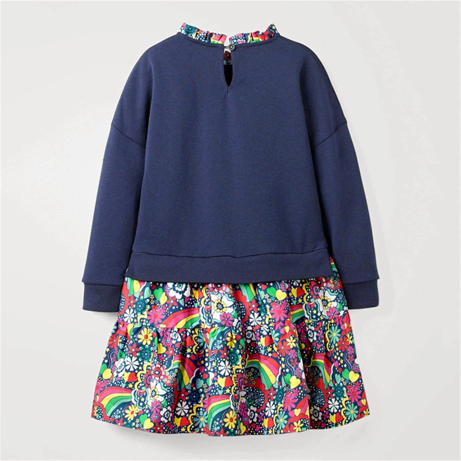 HILEELANG Toddler Girl Dress Long Sleeve Winter Christmas Clothes Cotton Casual Playwear Basic Tunic Outfit Dresses