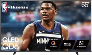 Hisense 55" Class QD6 Series (55QD6QF, 2025 Model) QLED 4K UHD Smart Fire TV, Voice Remote with Alexa, Dolby Vision, Dolby Atmos, Motion Rate 120, HDR 10 , Game Mode Plus, MEMC, VRR, ALLM