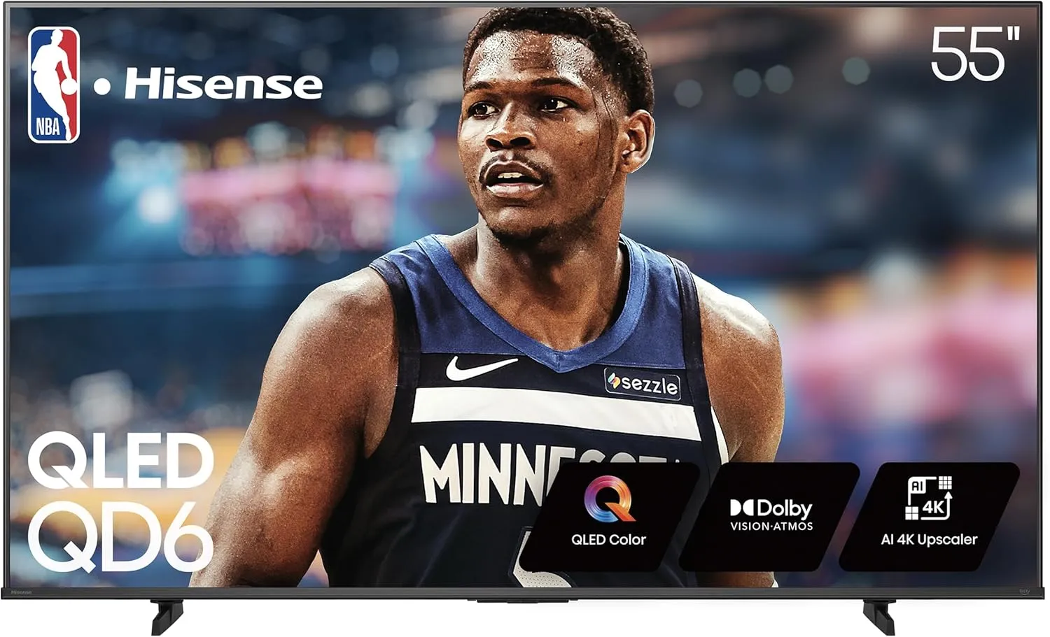 Hisense 55" Class QD6 Series (55QD6QF, 2025 Model) QLED 4K UHD Smart Fire TV, Voice Remote with Alexa, Dolby Vision, Dolby Atmos, Motion Rate 120, HDR 10 , Game Mode Plus, MEMC, VRR, ALLM