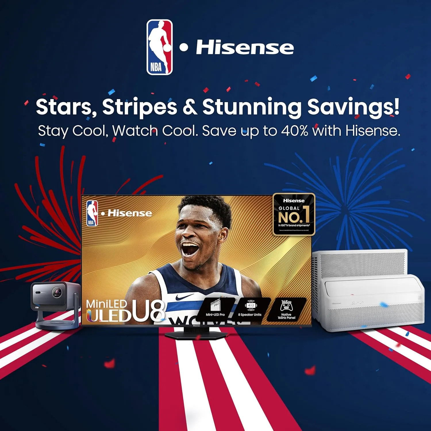Hisense 75-Inch Class QD7 Series QLED 4K UHD Google Smart TV (75QD7N, 2024 Model) - QLED, Native 144Hz, Motion Rate 240, Direct Full Array, Game Mode Pro, Alexa Compatibility