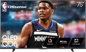Hisense 75" Class QD6 Series (75QD6QF, 2025 Model) QLED 4K UHD Smart Fire TV, Voice Remote with Alexa, Dolby Vision, Dolby Atmos, Motion Rate 120, HDR 10 , Game Mode Plus, MEMC, VRR, ALLM