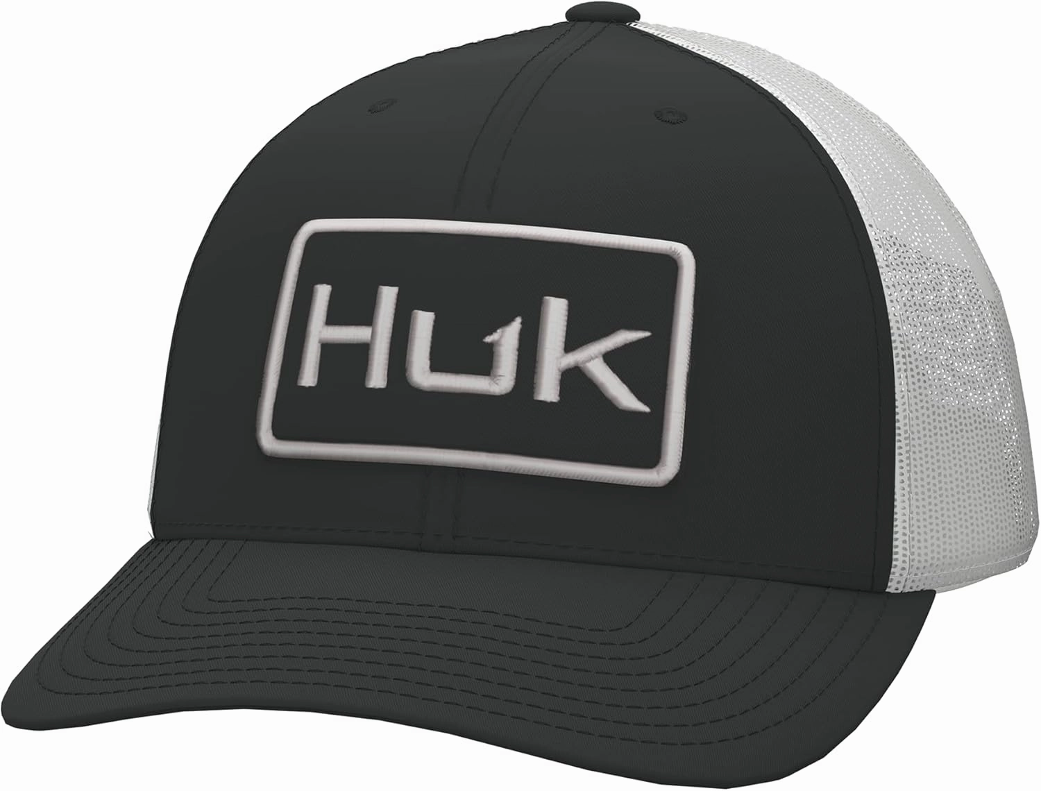 HUK Logo Stretchback Trucker, Anti-Glare Fishing Hat for Men