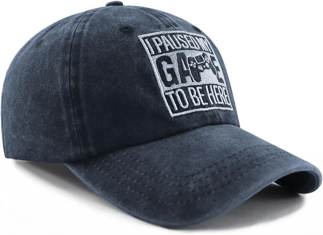 I Paused My Game to Be Here Hat for Men Women, Funny Adjustable Cotton Embroidered Gamer Baseball Cap