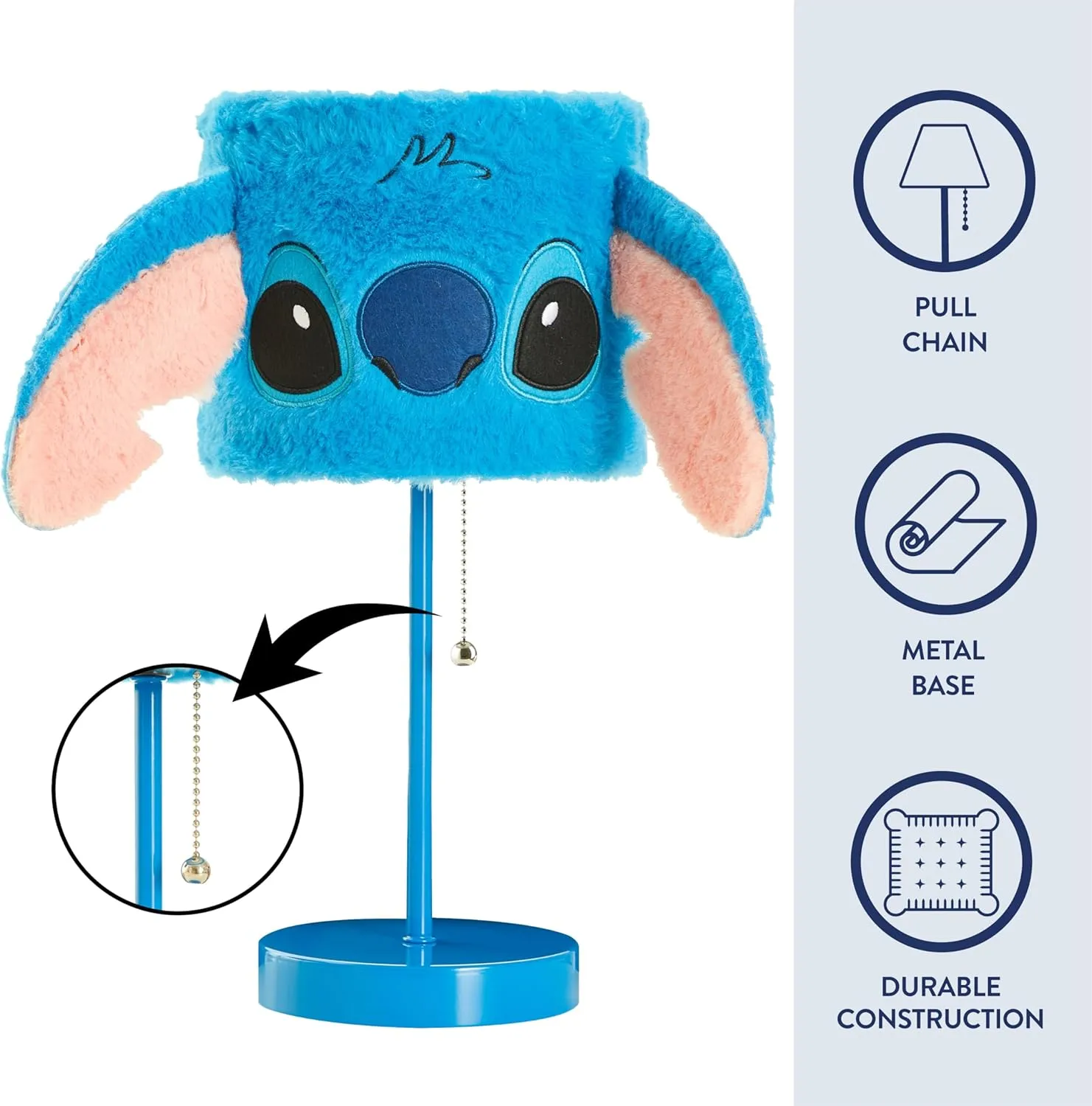 Idea Nuova Disney Stitch Figural Plush Shade Table Lamp,Perfect for Kids Rooms