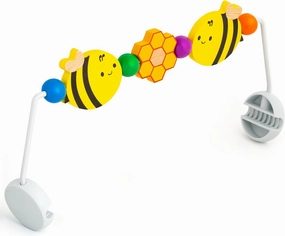 Impresa Wooden Baby Arch Toy Attachment Compatible with Baby Bjorn Bouncer, Honey Bee Design to Stimulate Motor Skills, Durable Wooden Toy Bar, Easy to Use Bouncer Accessories