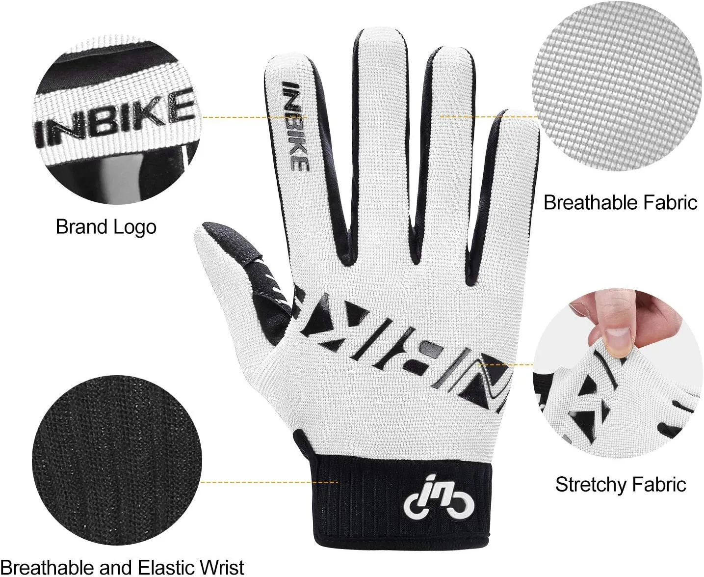 INBIKE Cycling Gloves for Men/Women Bike Gloves with Touchscreen-Padded Anti-Slip Mountain Biking MTB Bicycle Gloves for Cycling/Workout/Gym/Outdoor