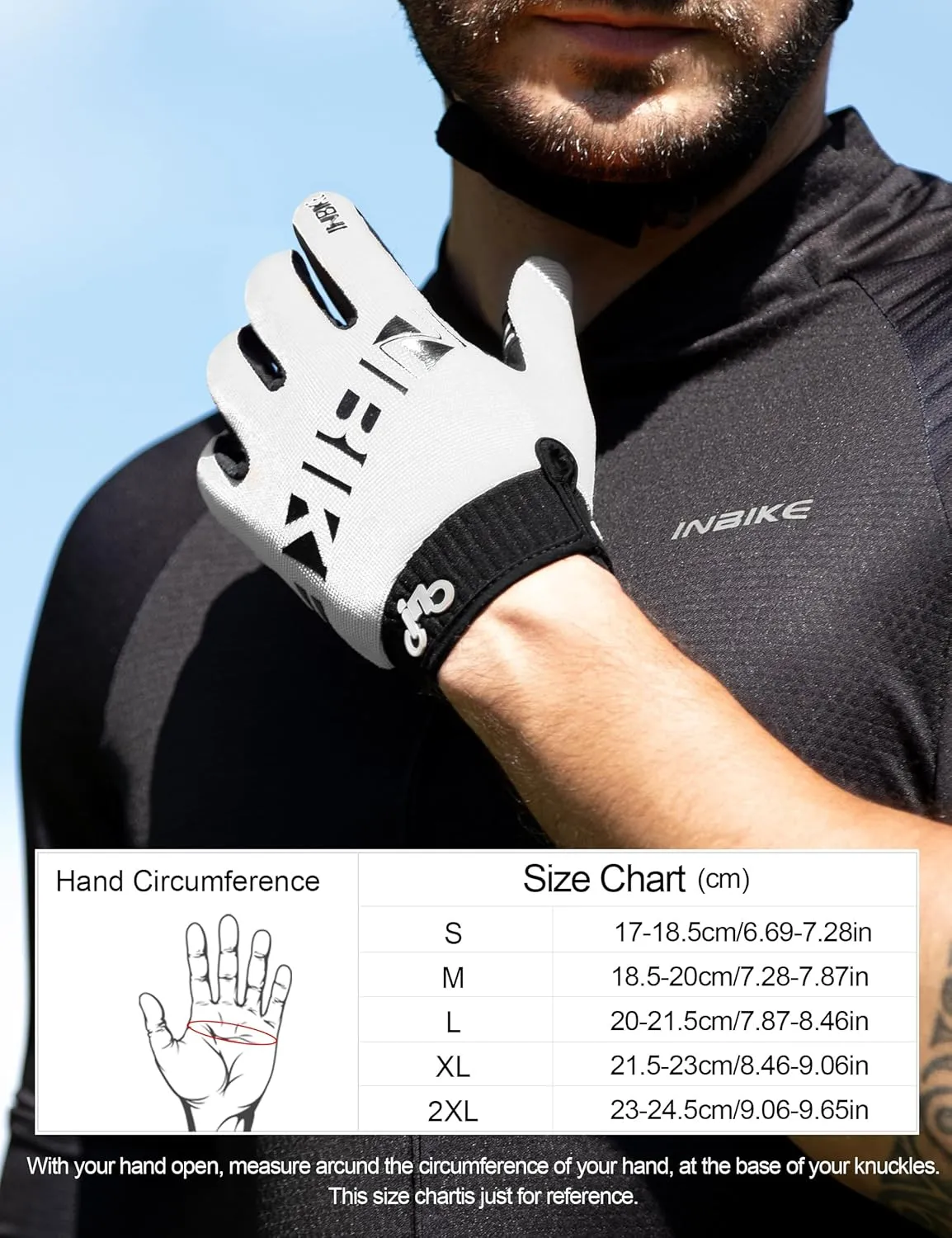 INBIKE Cycling Gloves for Men/Women Bike Gloves with Touchscreen-Padded Anti-Slip Mountain Biking MTB Bicycle Gloves for Cycling/Workout/Gym/Outdoor