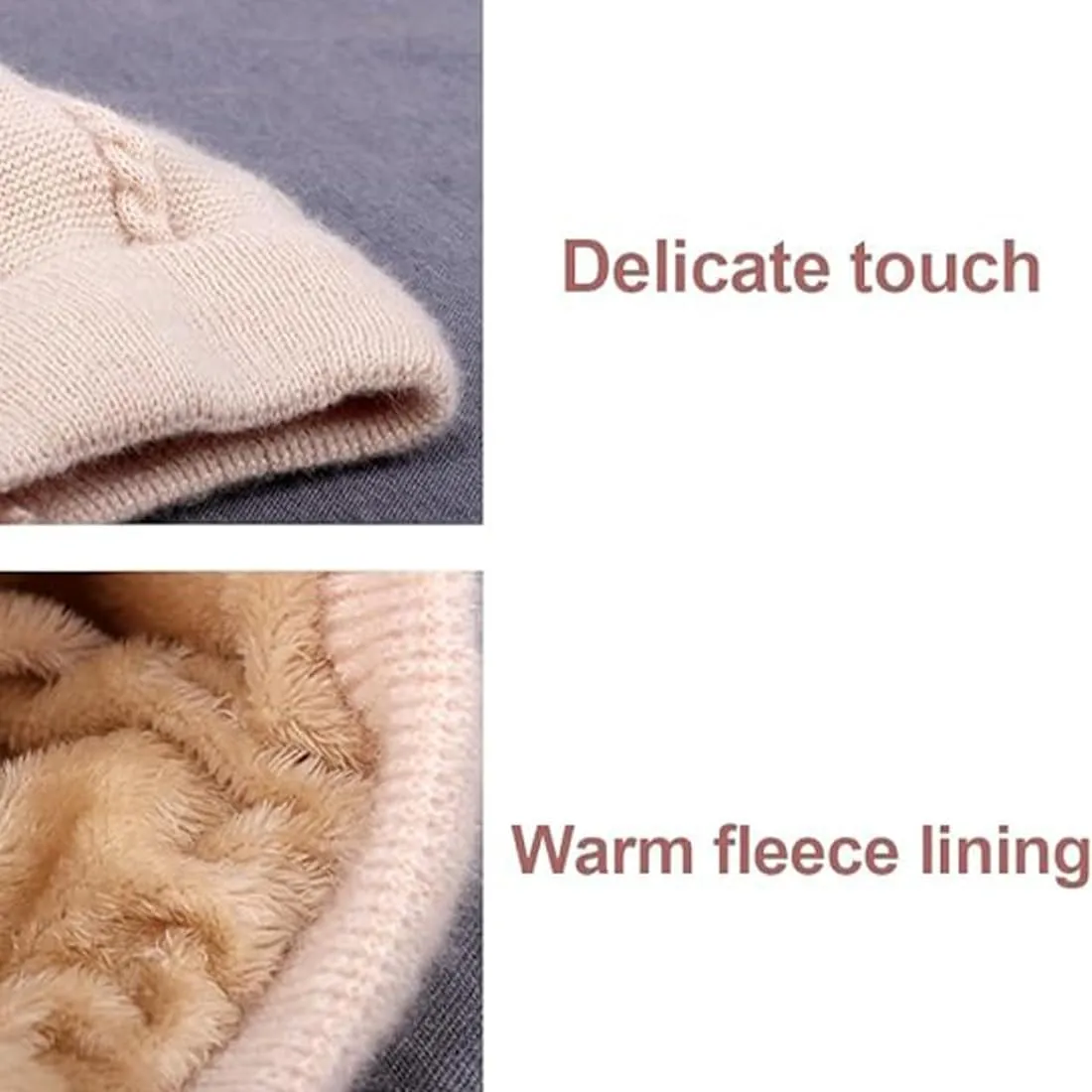 Integrated Ear Protection Windproof Cap & Scarf, 2 in 1 Winter Warm Knitted Hat Scarf Set for Women