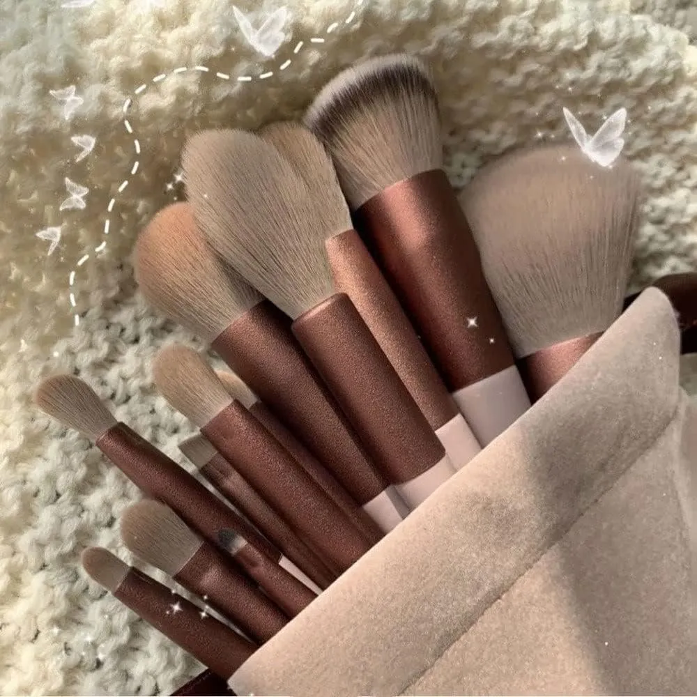 IOCCIOBB 13Pcs A Set Soft Fluffy Makeup Brushes for Cosmetics Foundation Blush Powder Eyeshadow Blending Makeup Brush Tools (Color : Green no Bag)