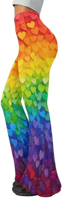 Irisjudy Women Work Leggings Snakeskin Bootcut Workout Pants, Color Flared Sweatpants Tummy Control Workout Bootleg Pants