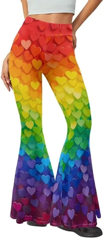Irisjudy Women Work Leggings Snakeskin Bootcut Workout Pants, Color Flared Sweatpants Tummy Control Workout Bootleg Pants