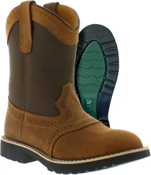 Itasca Unisex-Child Youth Pull-on Leather/Nylon Buckaroo Western Boot