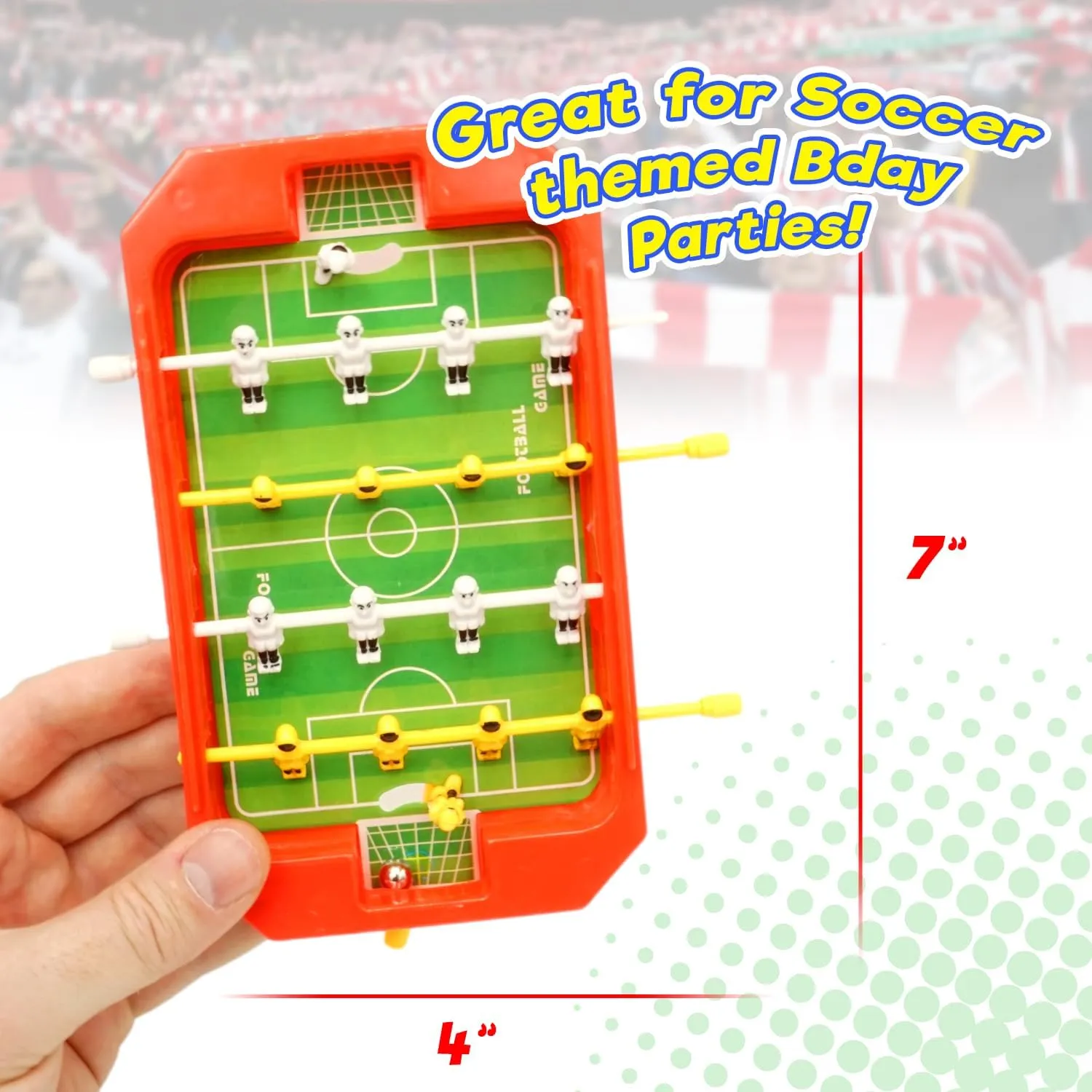 JA-RU Mini Foosball Table (1 Toy) Mini Arcade Tabletop Soccer & Football Party Favors. Portable Handheld Games for Kids & Office Desk Toys. 255-1s