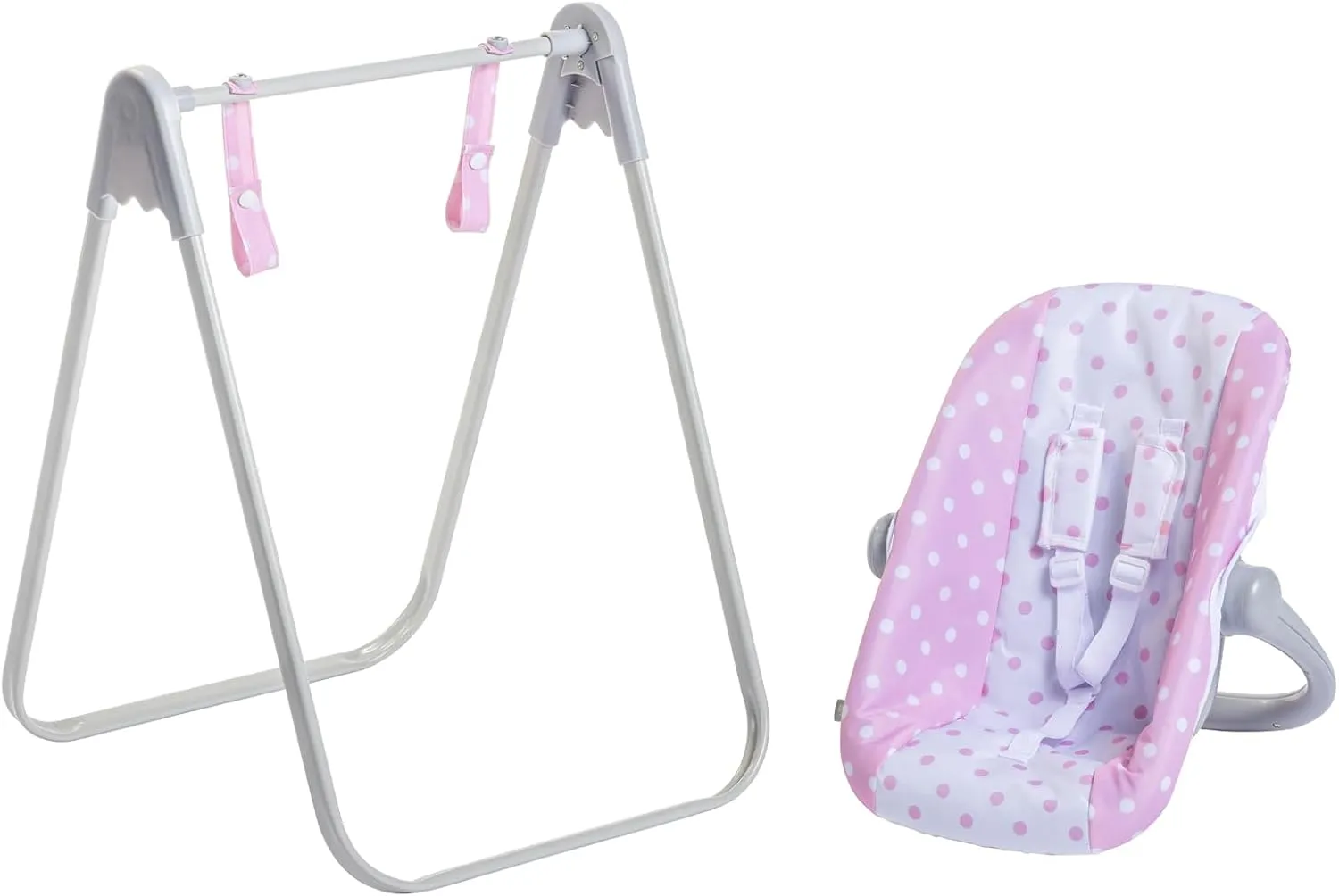 JC Toys - for Keeps Playtime | 2 in 1 Baby Doll Swing and Portable Carrier | for Dolls up to 18" | Ages 3  | Pink