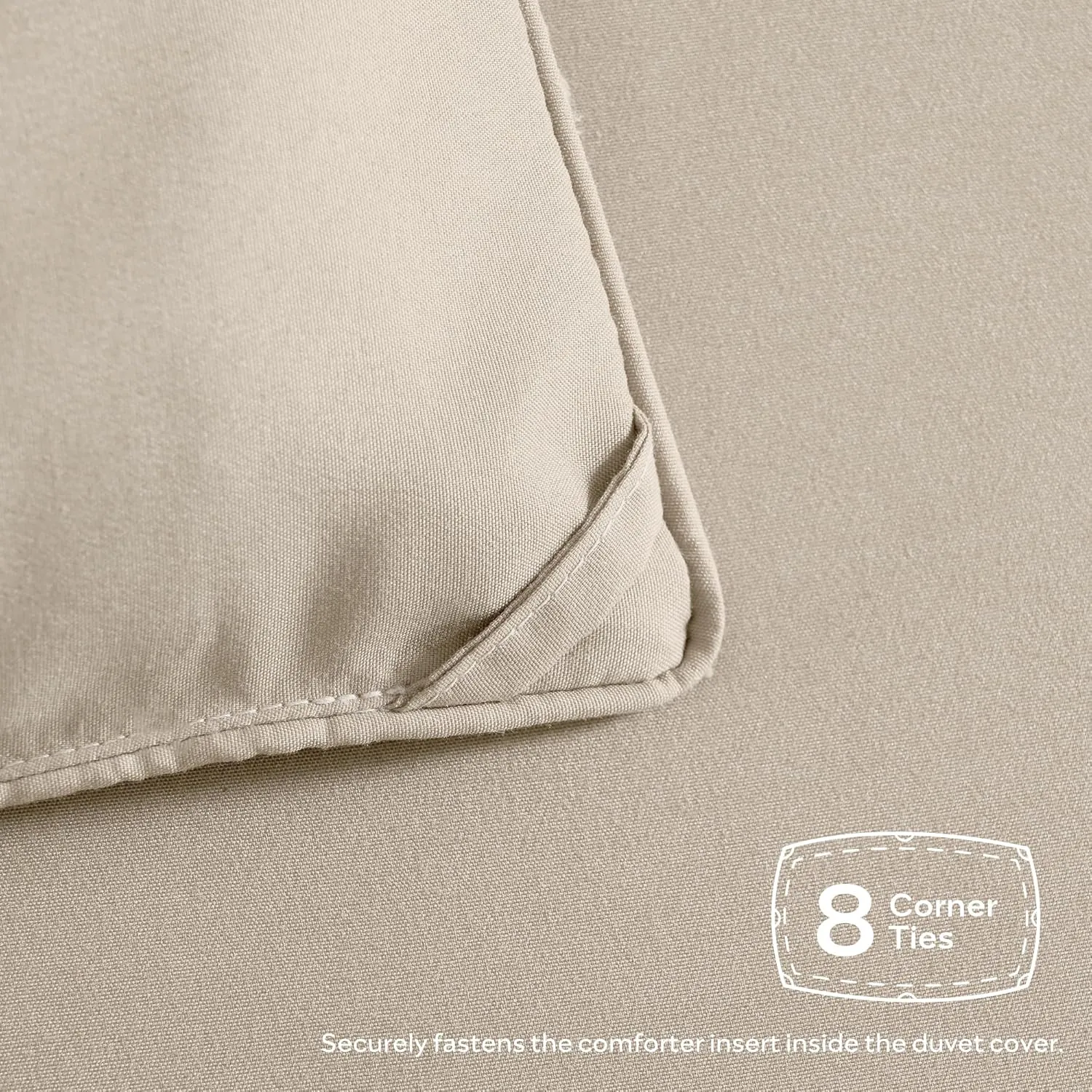 JELLYMONI Queen Comforter Set - 3 Pieces Cream Grey Striped Tufted Bedding Set for All Seasons, Fluffly Comforter (90"x90") with Pillow Shams (20"x26" 2")