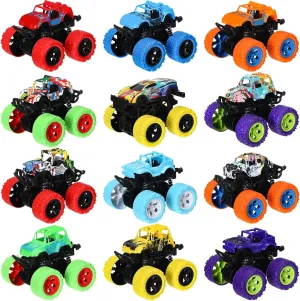 Jerify 12 Pack Trucks Mini Car Vehicles Toys for Kids Tiny Trucks Bulk for Toddlers Boys and Girls Birthday Party Ideal Gift(Cool Style)