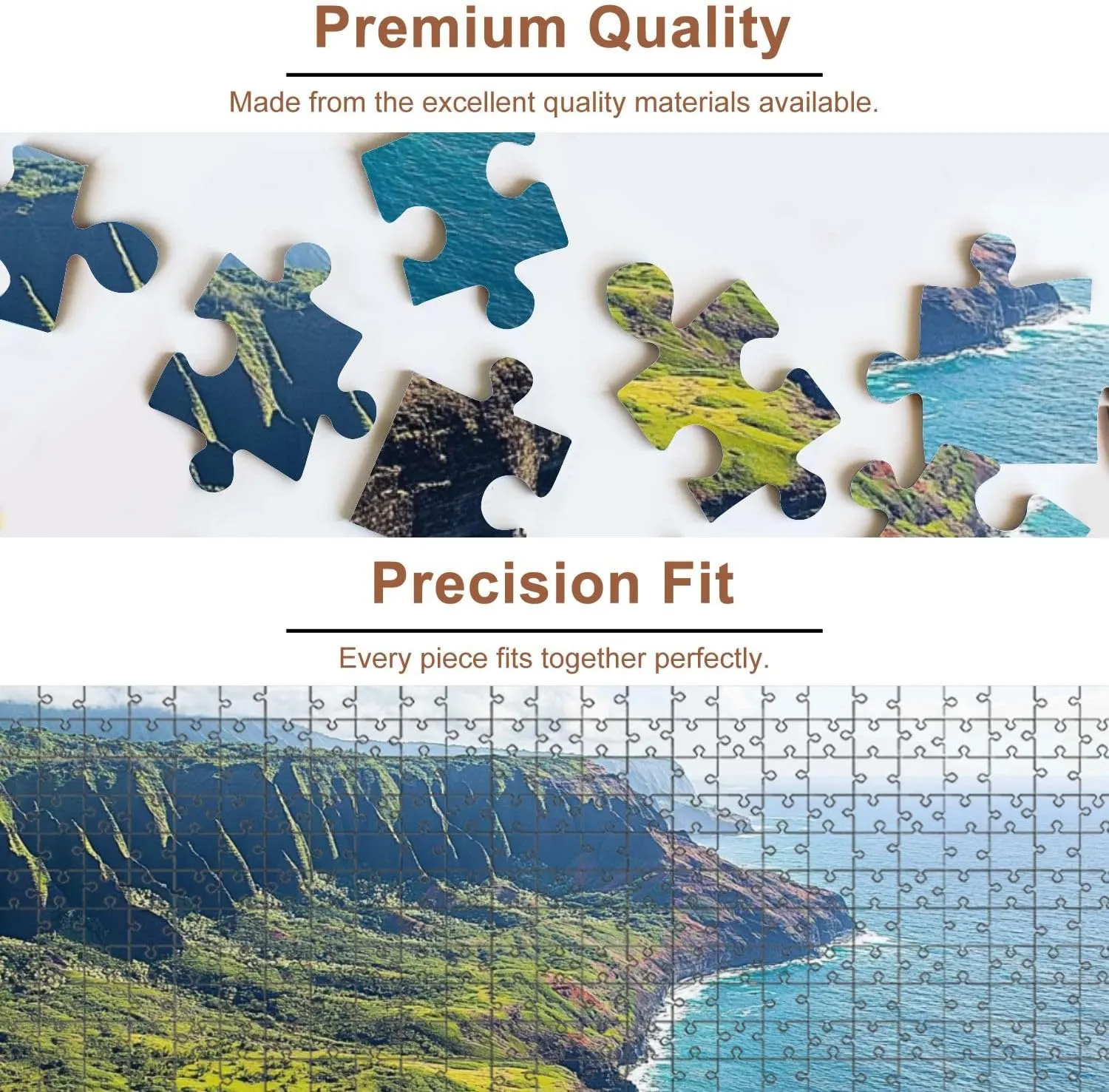 Jigsaw Puzzles 500 Pieces for Adult Na Pali Coast from Helicopter Puzzle Game for Family Wooden Puzzle Toy Educational Games Puzzles for Home Decor