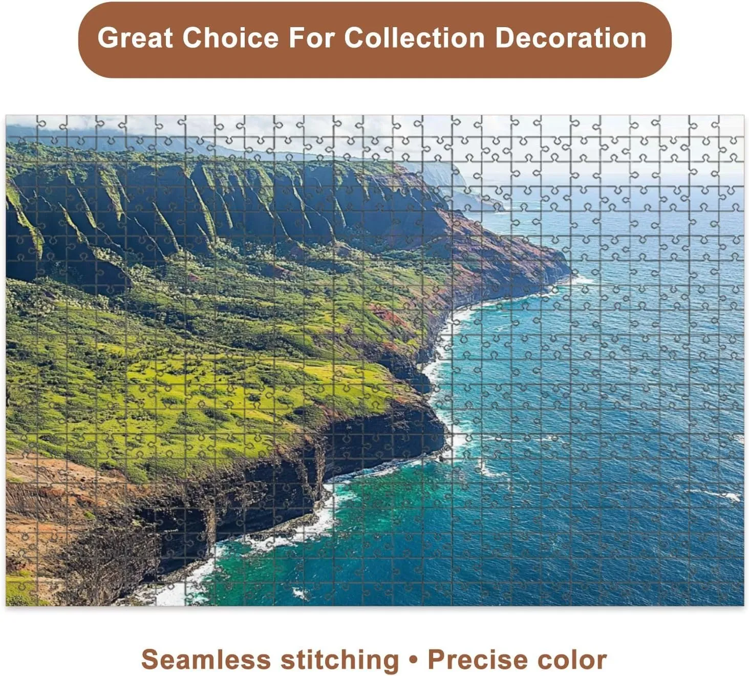 Jigsaw Puzzles 500 Pieces for Adult Na Pali Coast from Helicopter Puzzle Game for Family Wooden Puzzle Toy Educational Games Puzzles for Home Decor