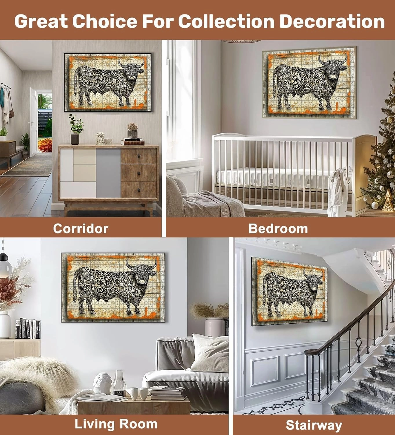 Jigsaw Puzzles 500 Pieces for Adult Aged Wooden Board Highland Cow Art Urban Fantasy Calligraphy Puzzle Game for Family Wooden Puzzle Toy Educational Games Puzzles for Home Decor