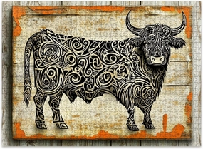 Jigsaw Puzzles 500 Pieces for Adult Aged Wooden Board Highland Cow Art Urban Fantasy Calligraphy Puzzle Game for Family Wooden Puzzle Toy Educational Games Puzzles for Home Decor