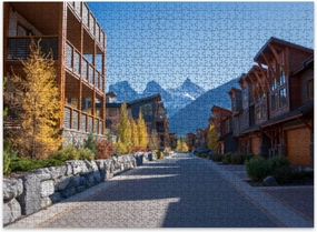 Jigsaw Puzzles 500 Pieces for Adult Walking Trail Residential Area Canmore Alberta Canada Puzzle Game for Family Wooden Puzzle Toy Educational Games Puzzles for Home Decor