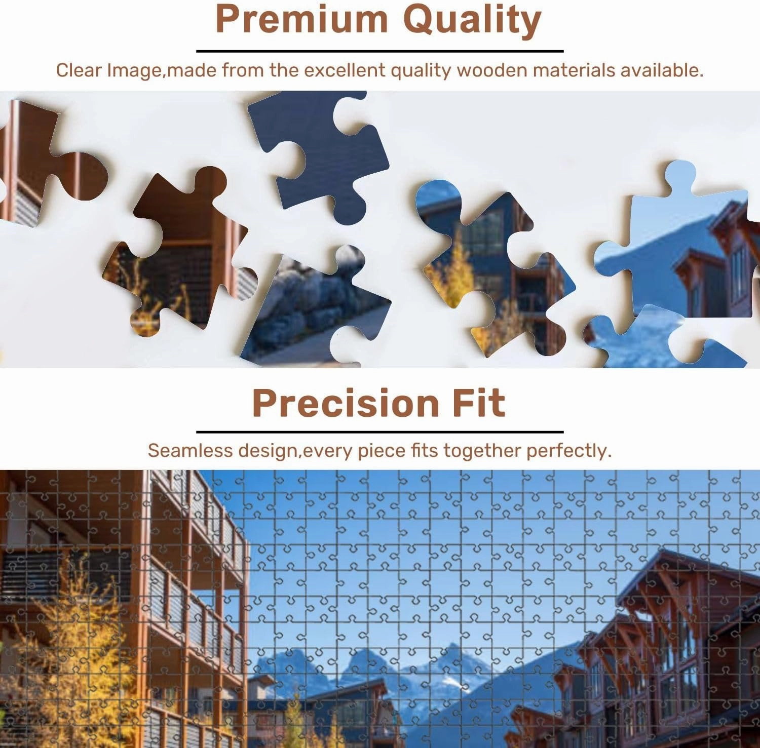 Jigsaw Puzzles 500 Pieces for Adult Walking Trail Residential Area Canmore Alberta Canada Puzzle Game for Family Wooden Puzzle Toy Educational Games Puzzles for Home Decor