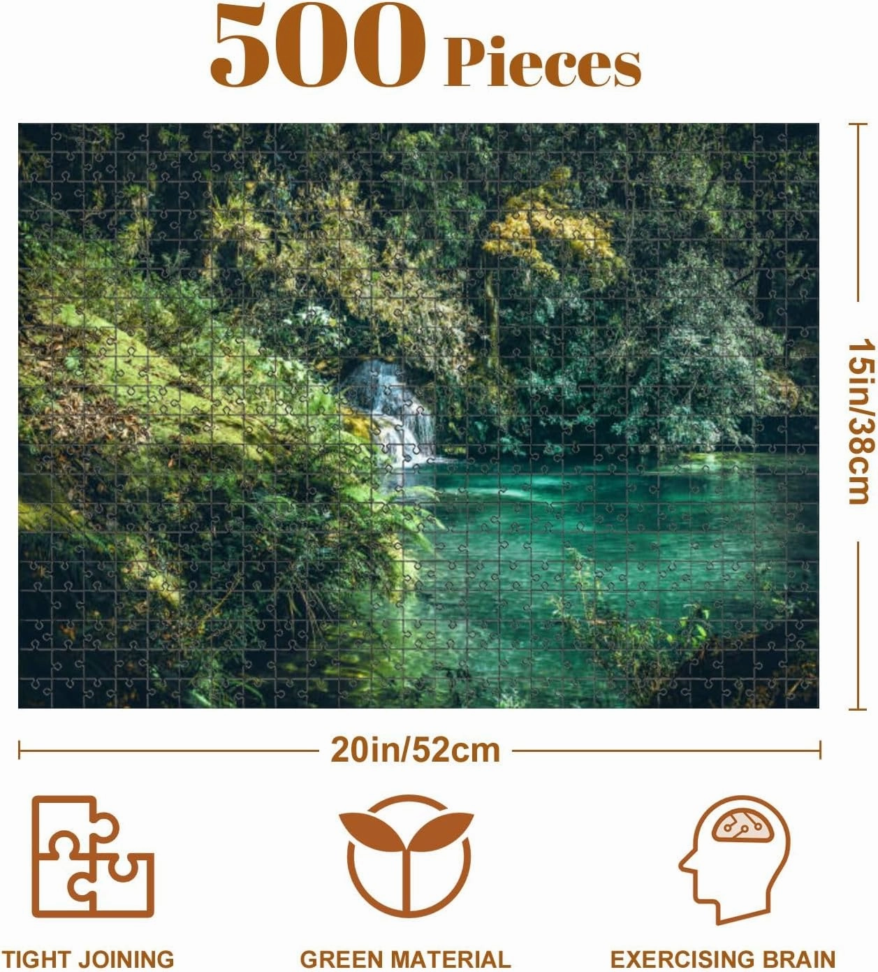Jigsaw Puzzles 500 Pieces for Adult Waterfall Puzzle Game for Family Wooden Puzzle Toy Educational Games Puzzles for Home Decor