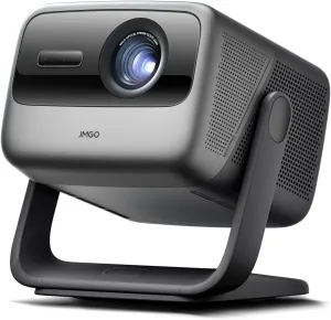 JMGO N1S Ultra 4K Triple Laser Projector with WiFi and Bluetooth, 2800 ISO Lumens, Official Netflix, GTV, 360° Sensorless Picture Correction, 300", HDR10, 20W Dolby Digital Plus, Smart and Portable